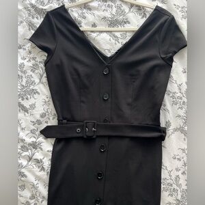 Elegant Black Button-Down Dress